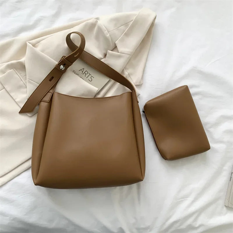 Bolsa em Couro Legítimo + Necessaire - Glass