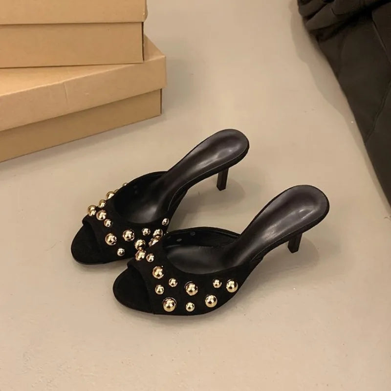 Sandália Mule Dourada Ravena