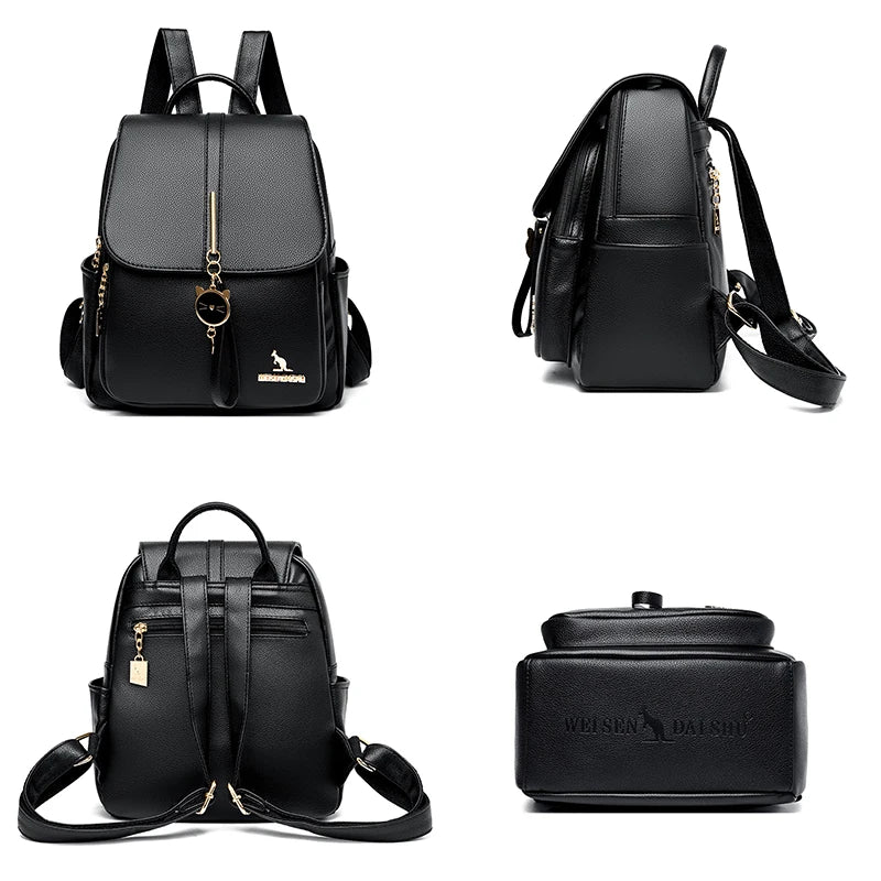 Mochila Feminina em Couro Legítimo - Velia