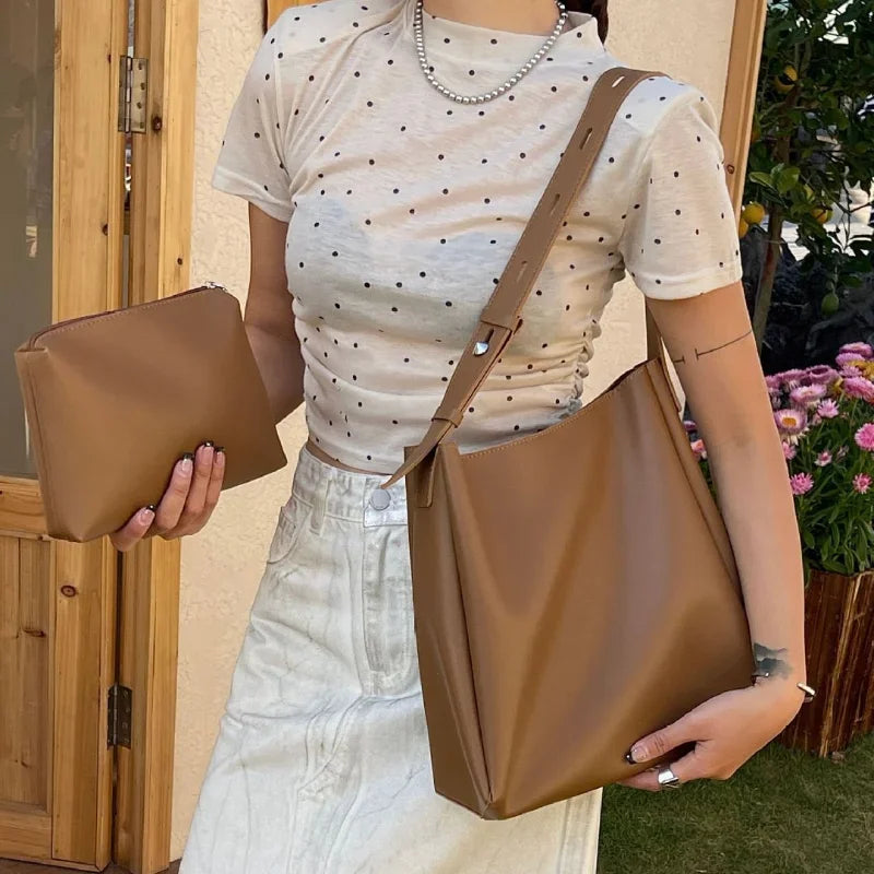 Bolsa em Couro Legítimo + Necessaire - Glass