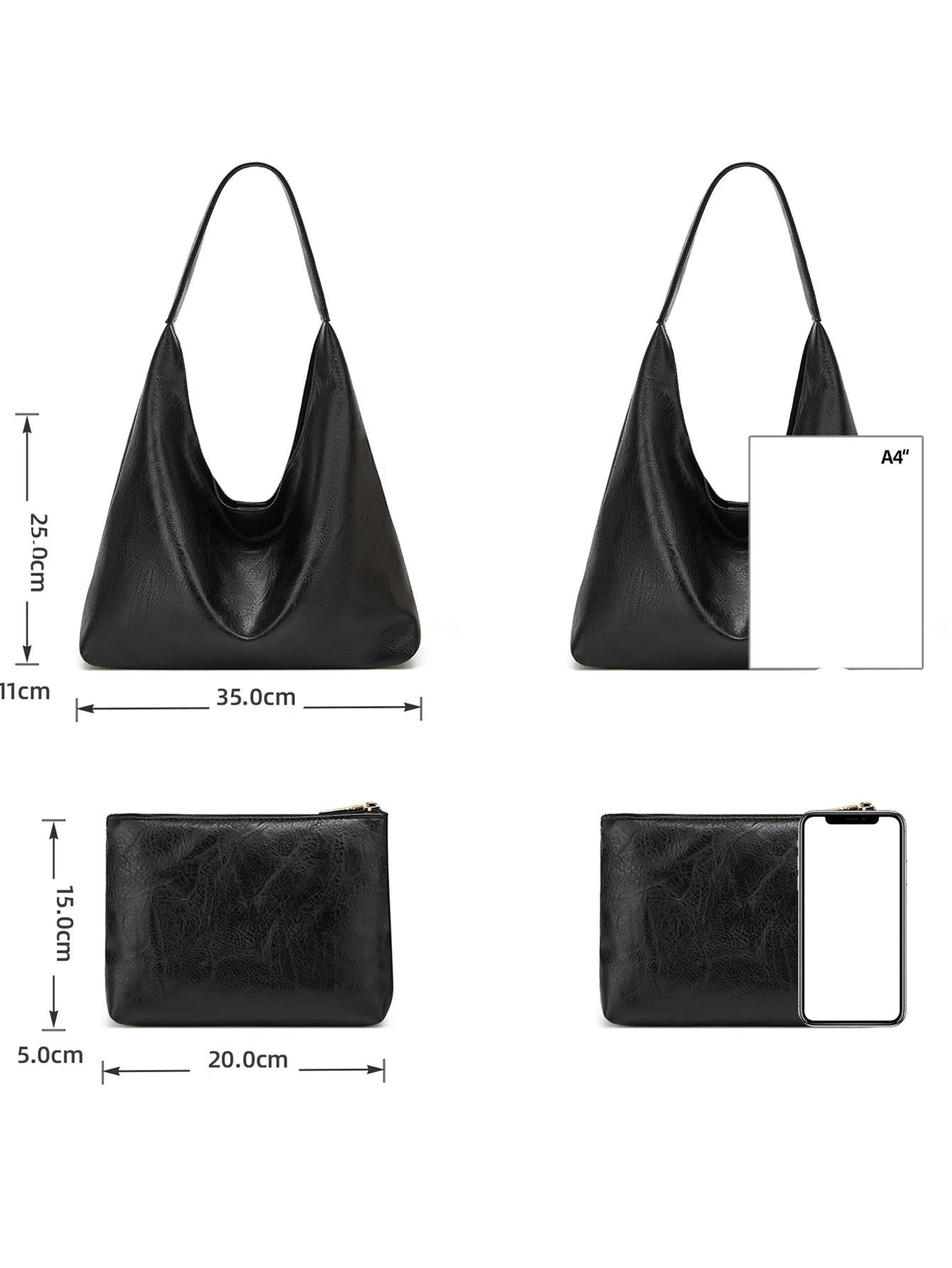 Bolsa em Couro Legítimo Tipo Carteiro + Carteira em Couro - Manz