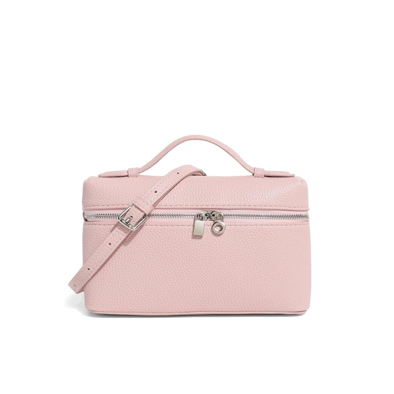 Bolsa Pequena Couro Legítimo Tote Rosa
