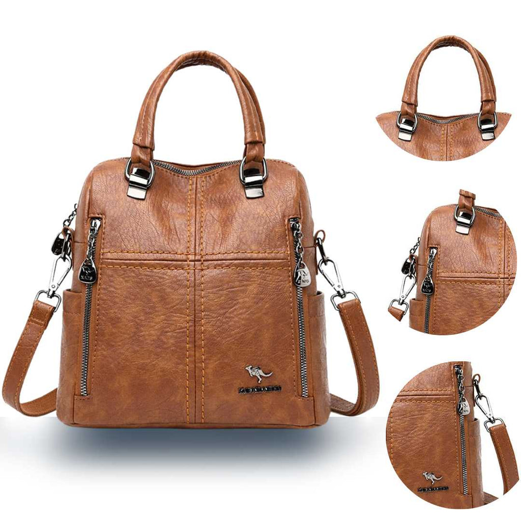 Bolsa Mochila em Couro Vivette