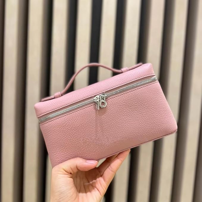 Bolsa Pequena Couro Legítimo Tote Rosa