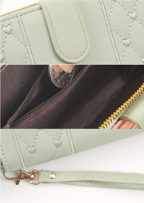 Carteira Feminina em Couro Bordado Puffer Lilie - LuxoCouer