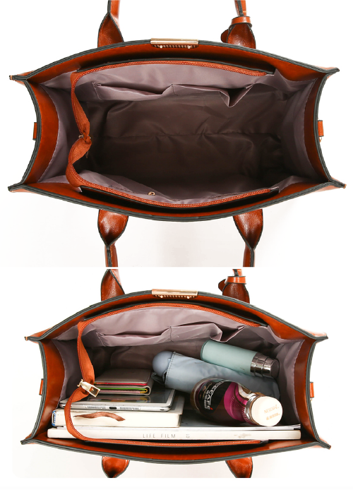 Conjunto em Couro Bolsa + 2 Carteira - Zayna