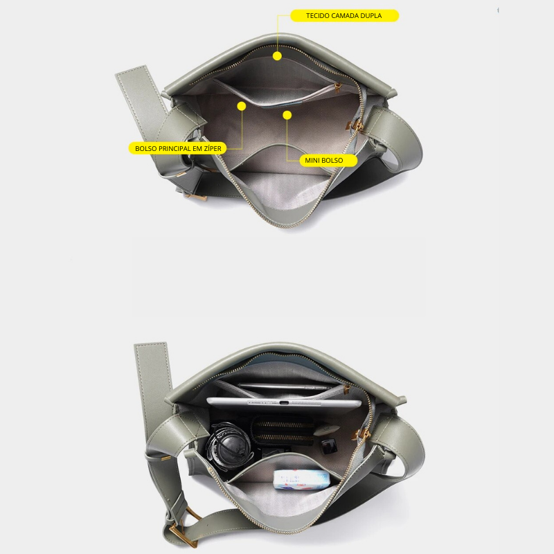 Bolsa Tiracolo Couro Legítimo Naomi