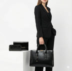 Conjunto em Couro Legítimo Bolsa + 2 Carteira - Zayna