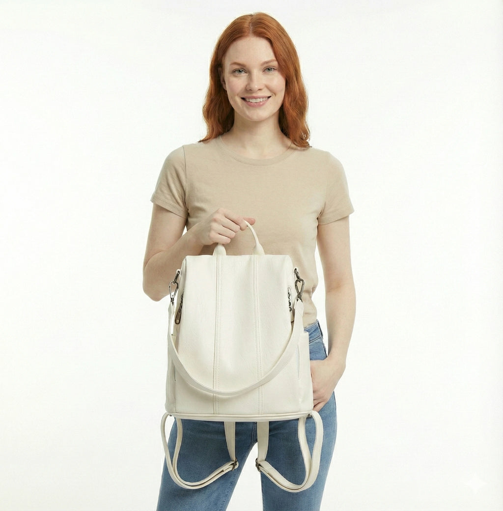 Mochila Feminina em Couro Legítimo com Alça - Elowen