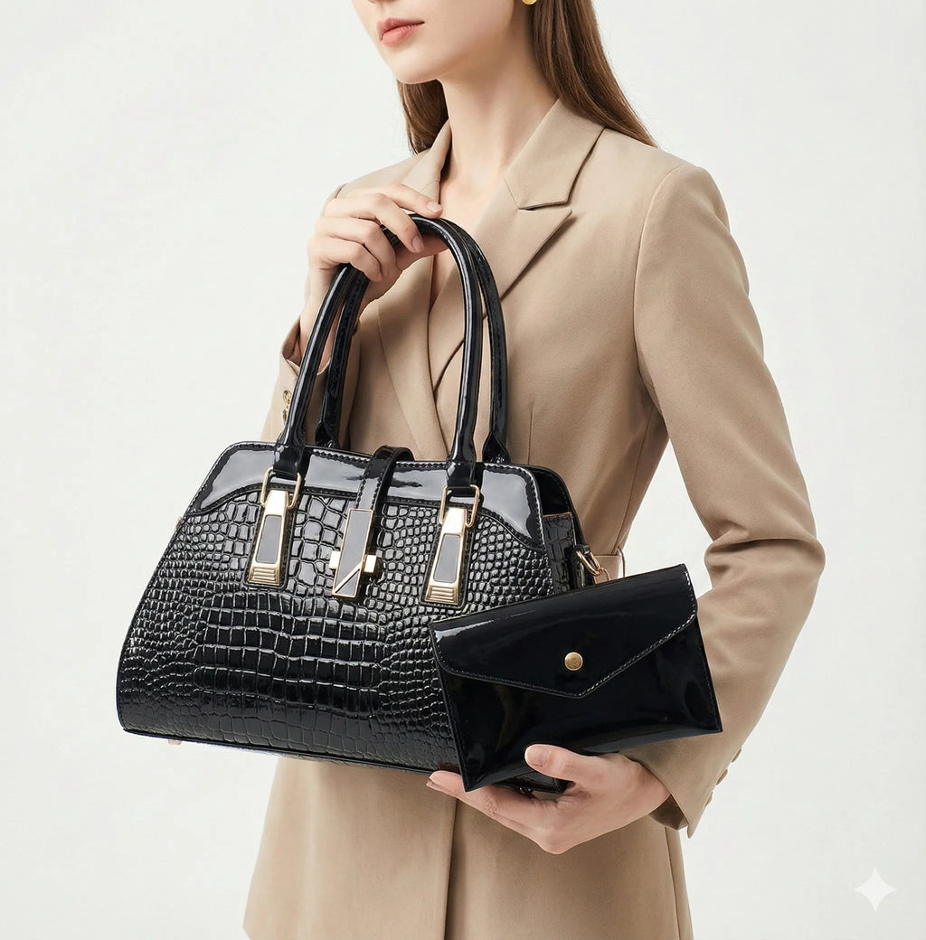 Kit Bolsa e Carteira em Couro Legítimo - Vian