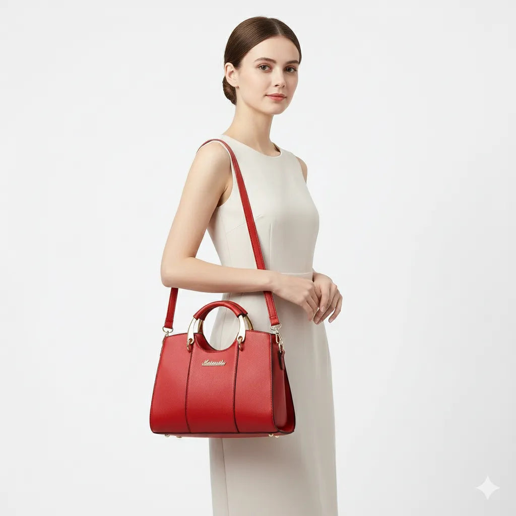 Bolsa Feminina em Couro Legítimo Transversal Luxuosa - Atena