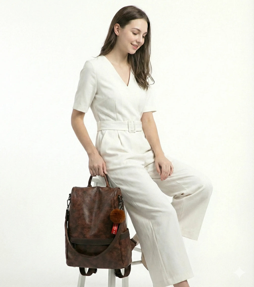 Mochila Feminina em Couro Legítimo - Cleare