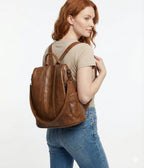 Mochila Feminina em Couro Legítimo com Alça - Elowen