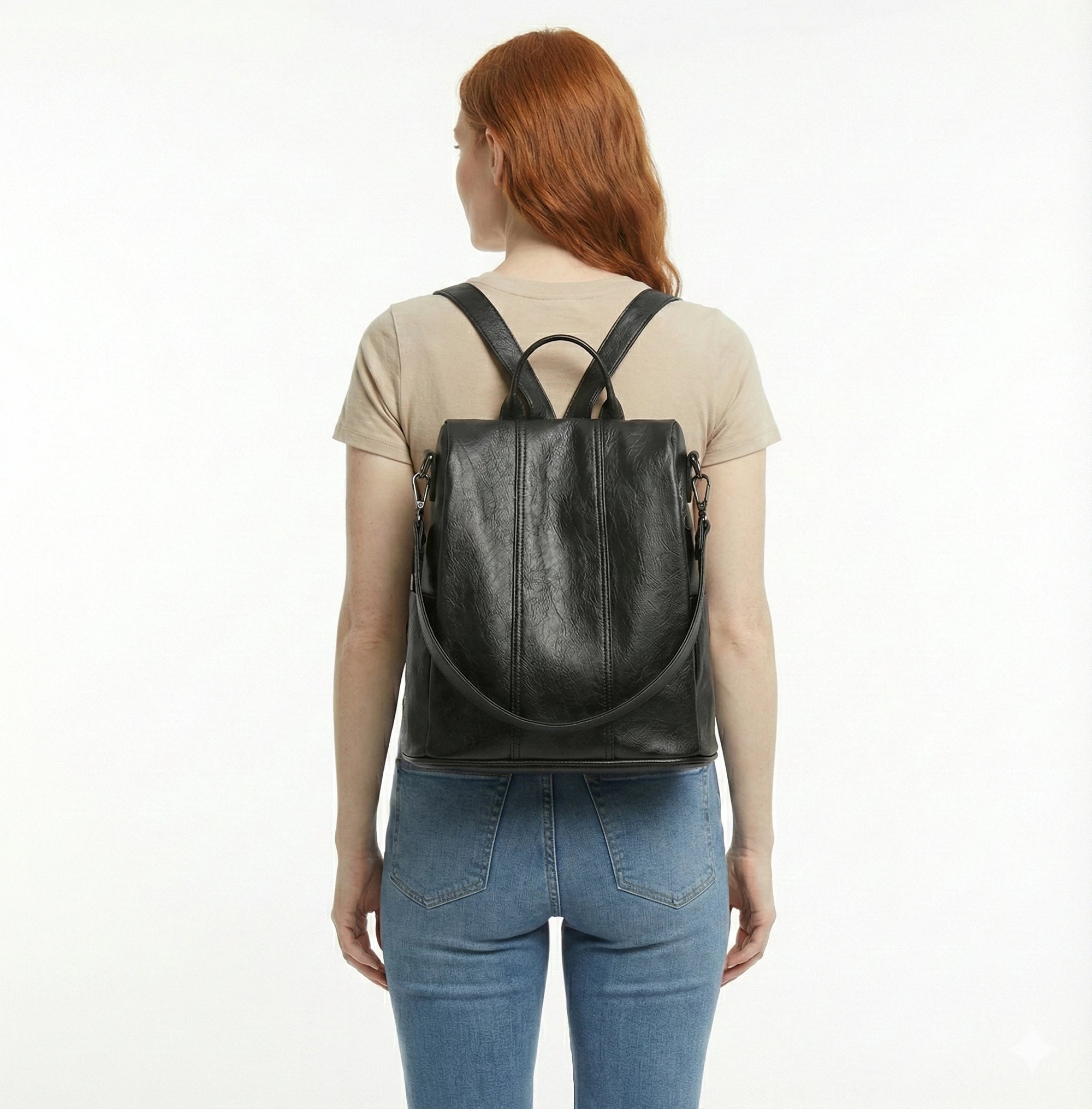 Mochila Feminina em Couro Legítimo com Alça - Elowen