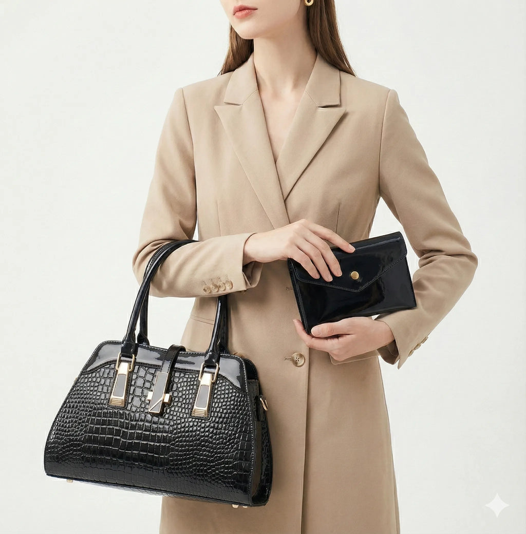 Kit Bolsa e Carteira em Couro Legítimo - Vian