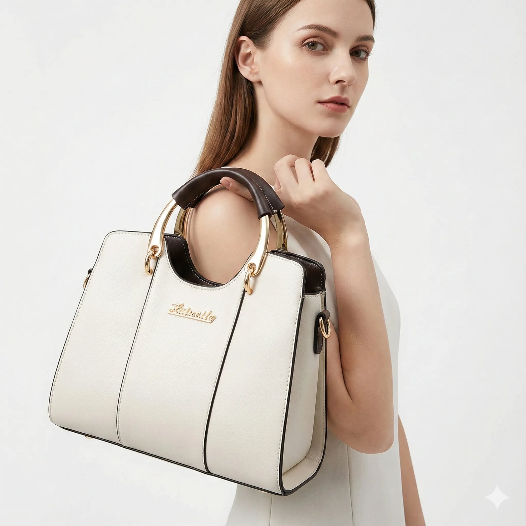 Bolsa Feminina em Couro Legítimo Transversal Luxuosa - Atena