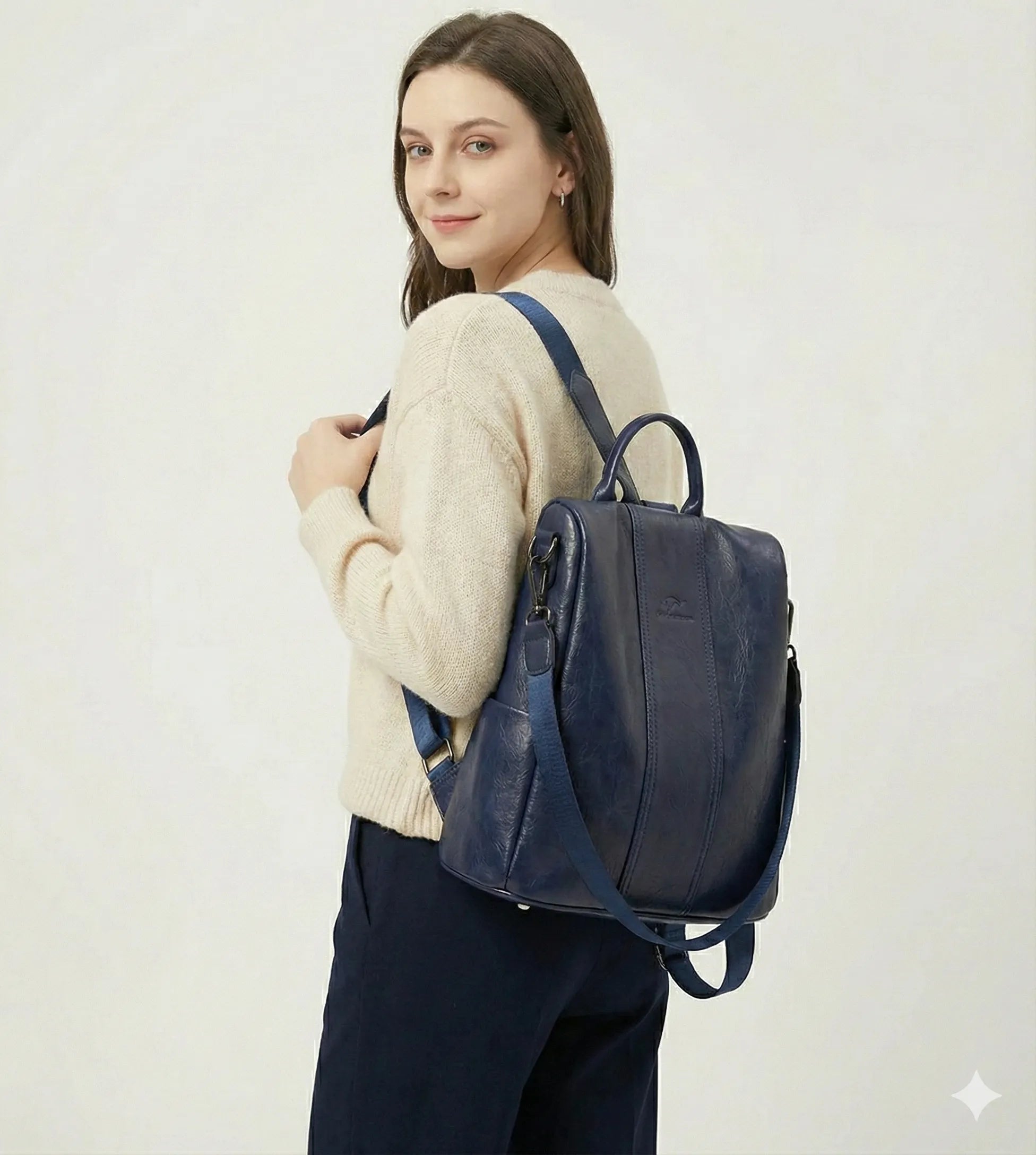 Mochila Feminina Anti Furto em Couro Legítimo - Ju