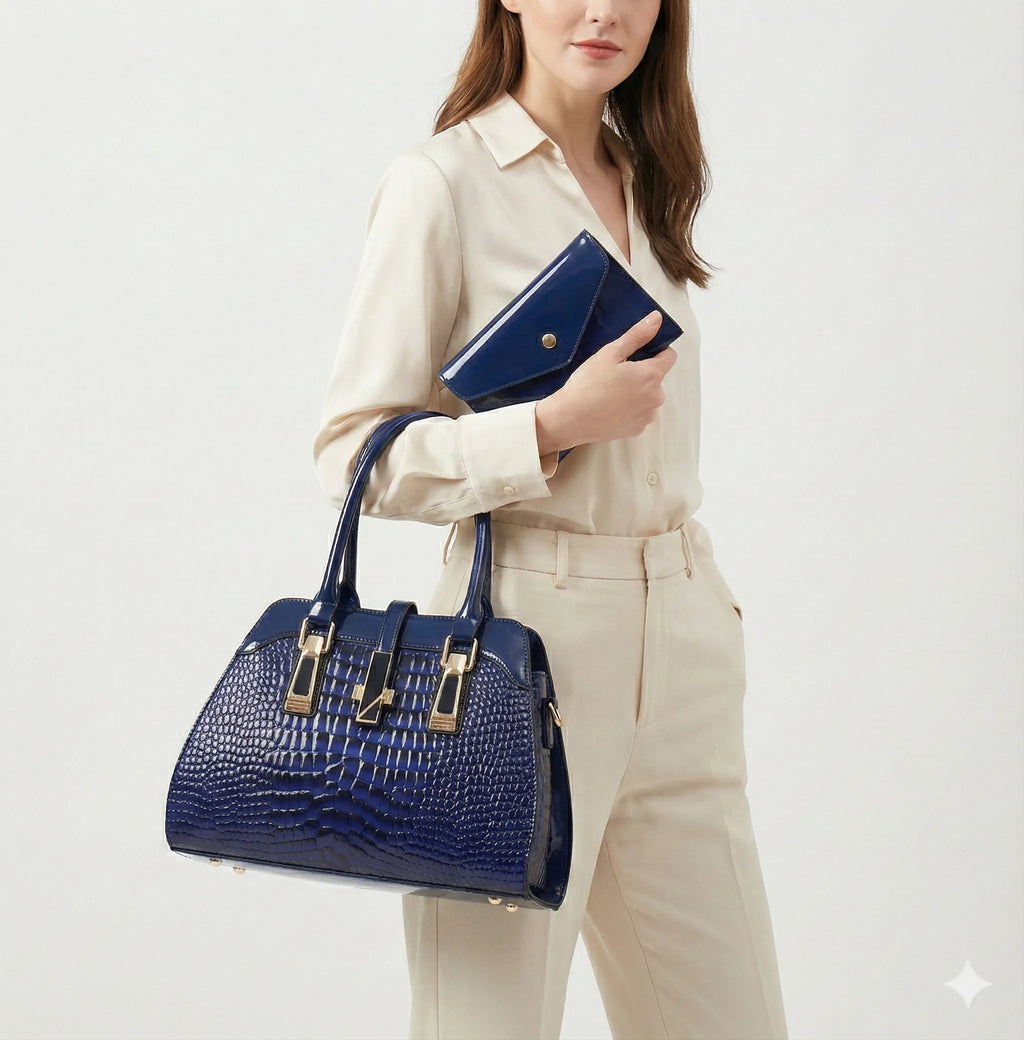 Kit Bolsa e Carteira em Couro Legítimo - Vian