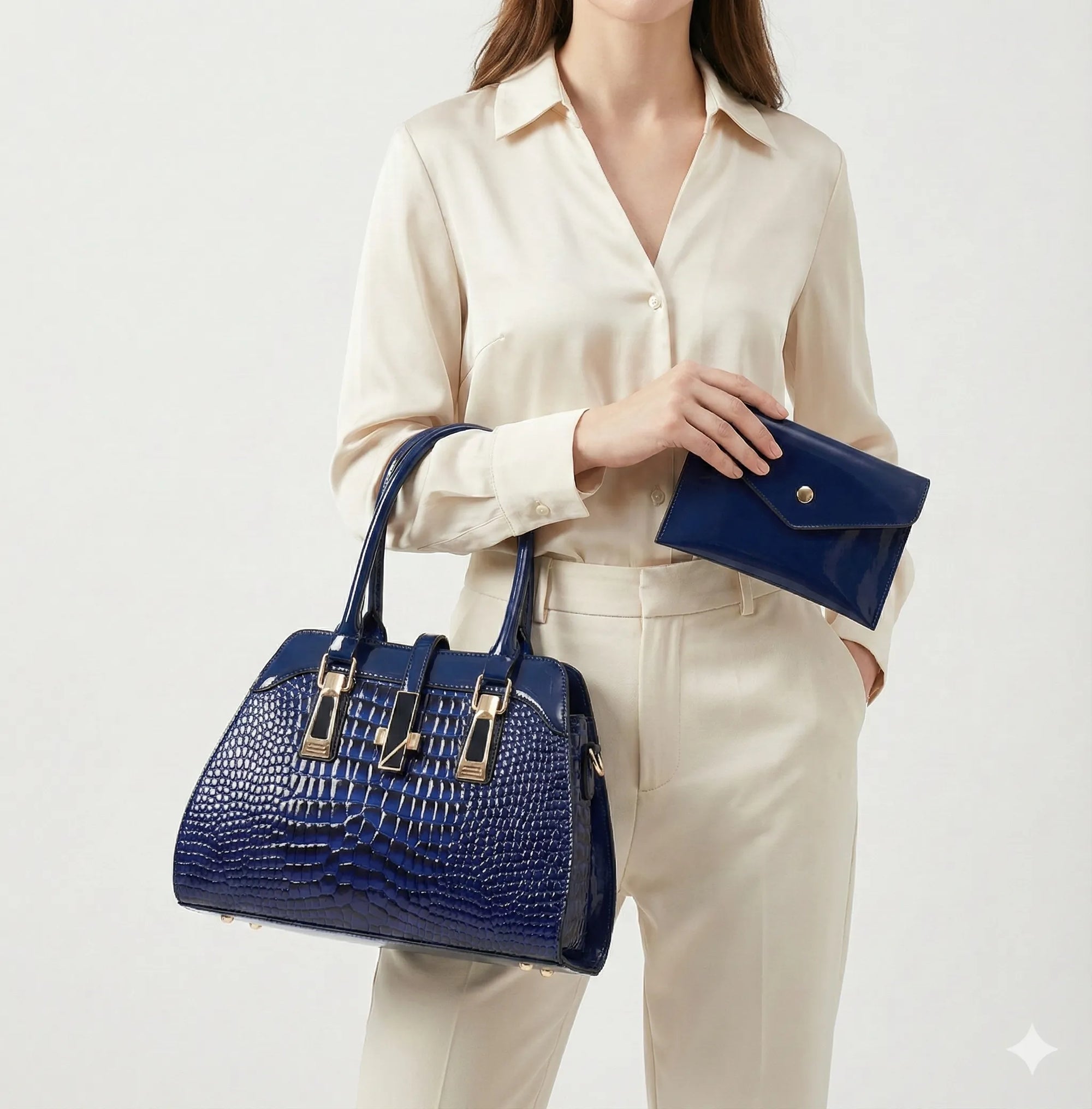 Kit Bolsa e Carteira em Couro Legítimo - Vian