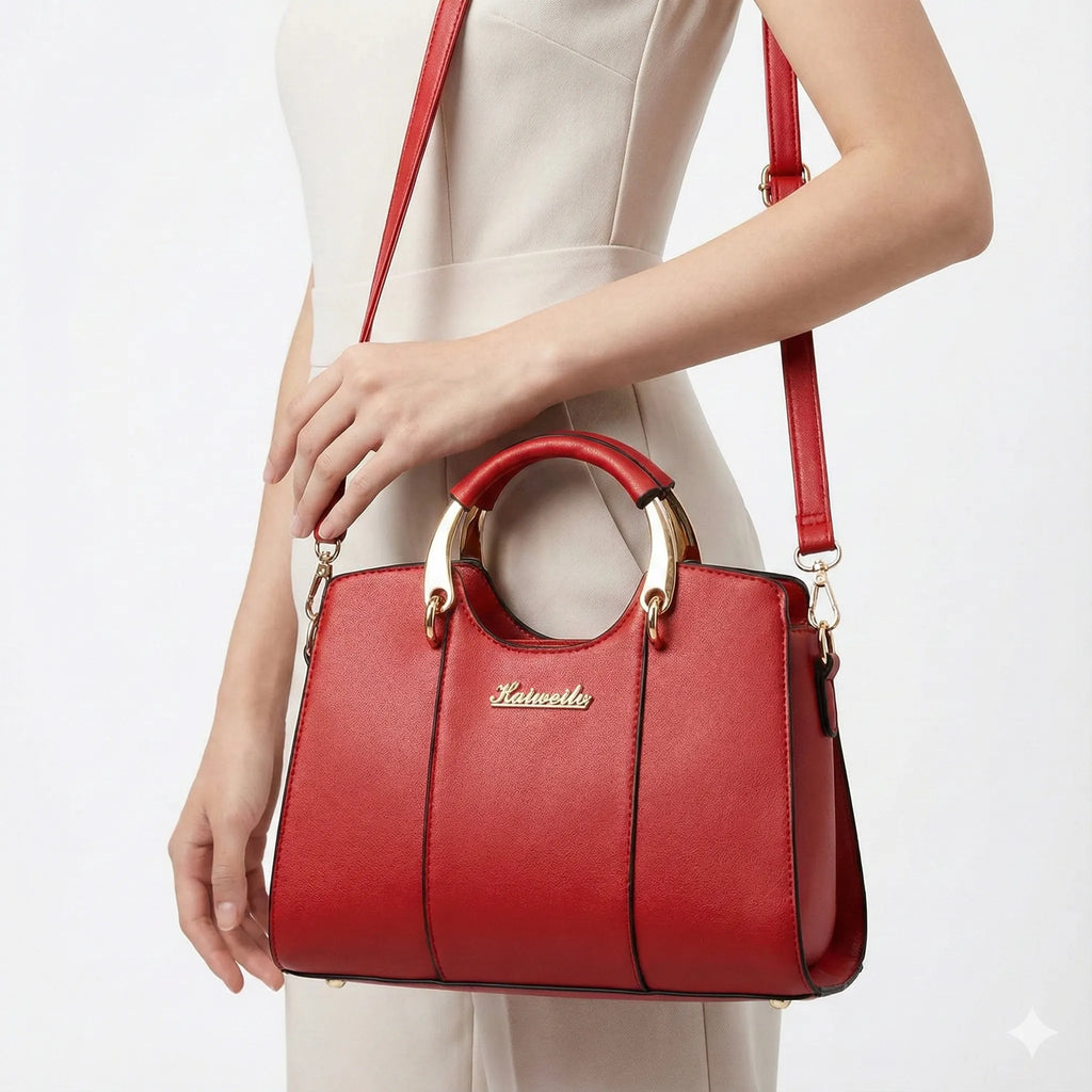 Bolsa Feminina em Couro Legítimo Transversal Luxuosa - Atena