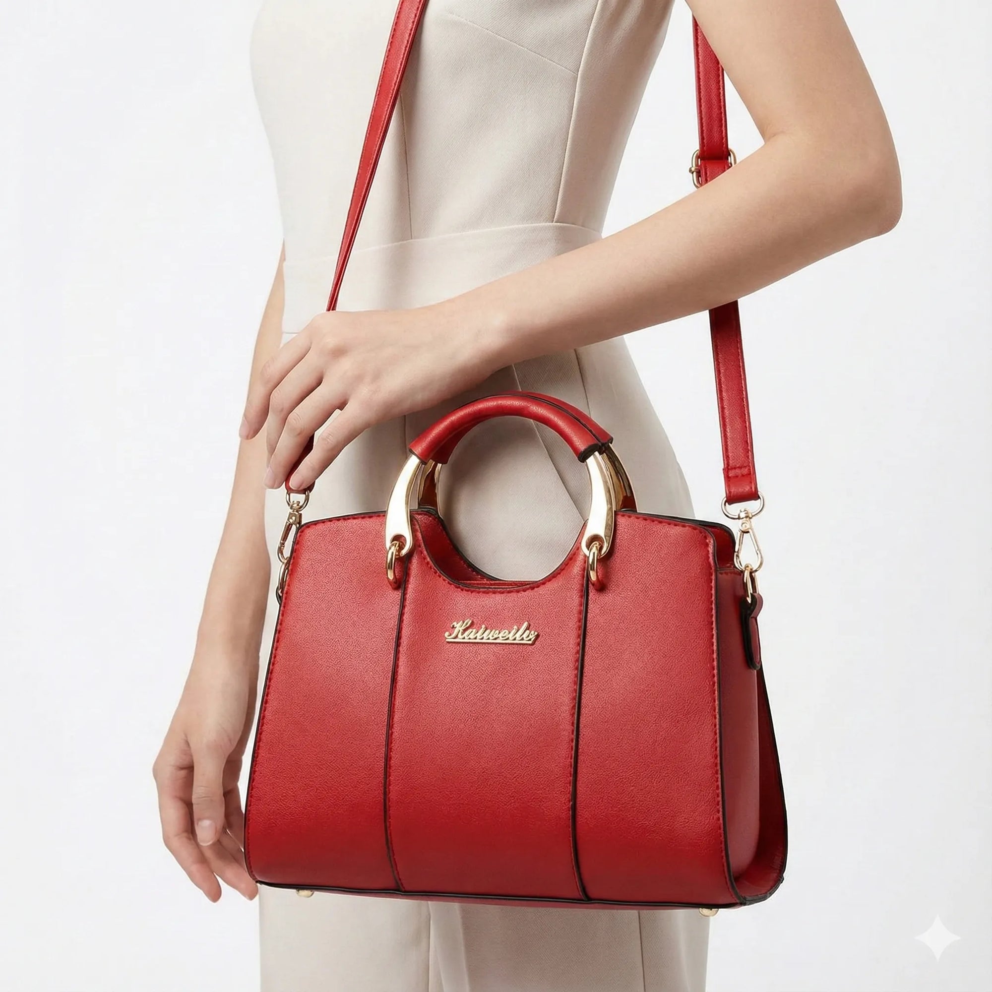 Bolsa Feminina em Couro Legítimo Transversal Luxuosa - Atena