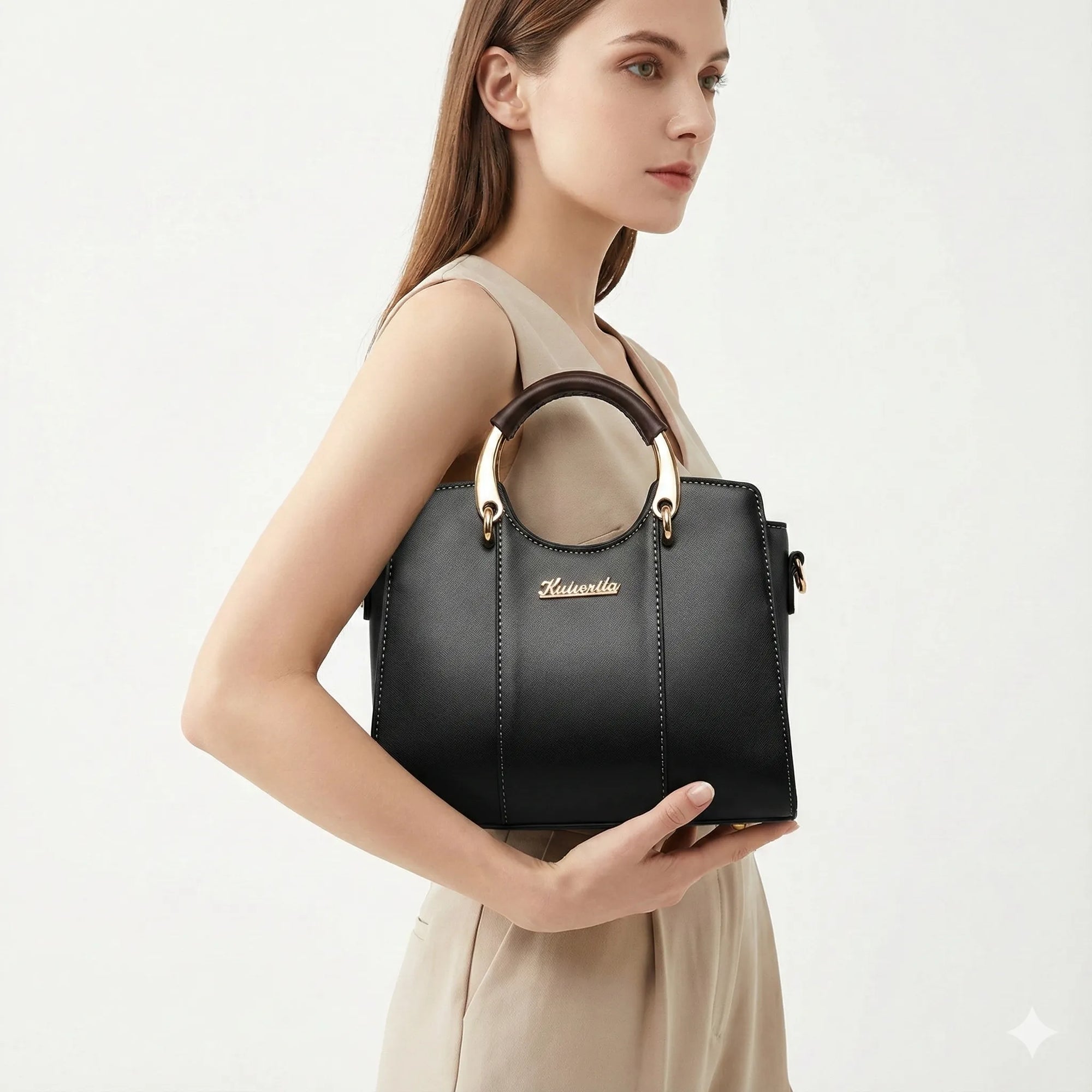 Bolsa Feminina em Couro Legítimo Transversal Luxuosa - Atena