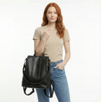 Mochila Feminina em Couro Legítimo com Alça - Elowen