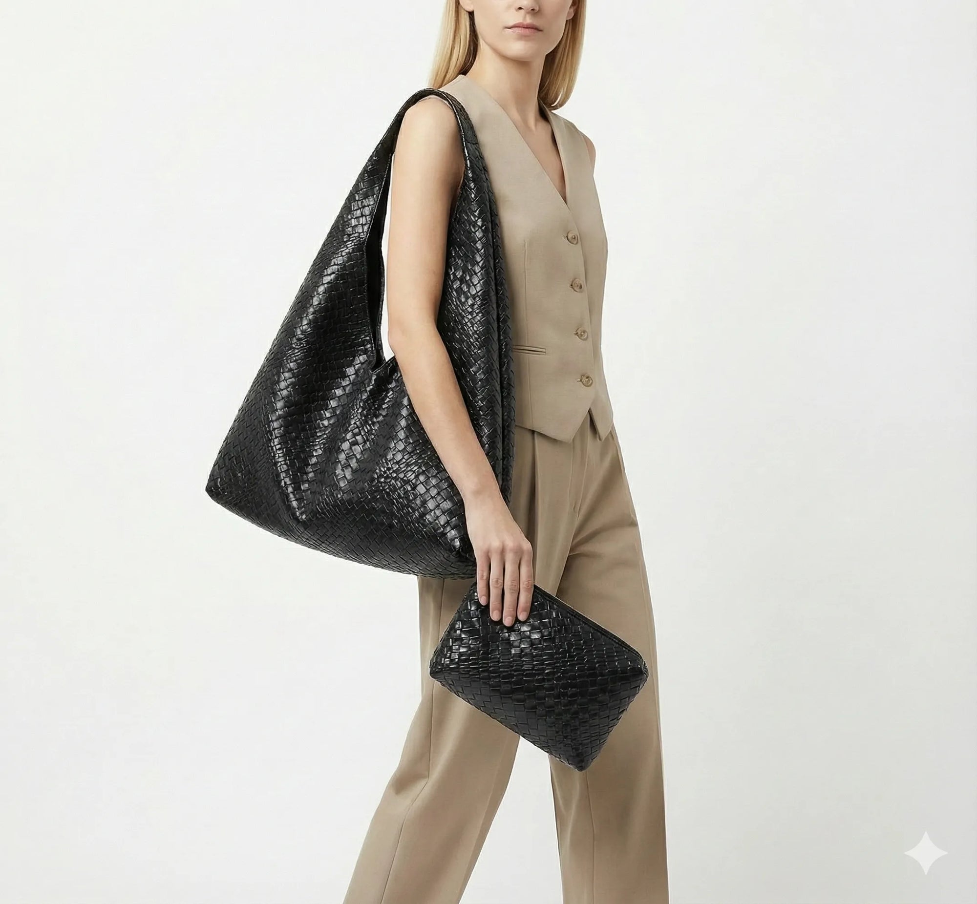 Bolsa  e Carteira em Couro Legítimo - Noelle