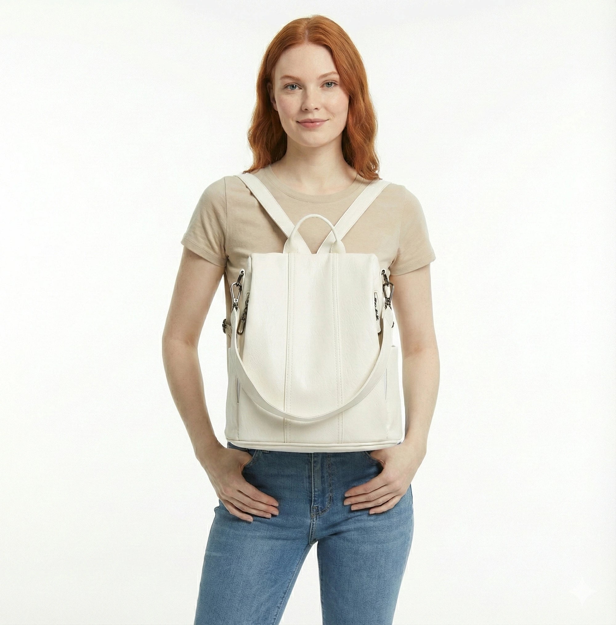 Mochila Feminina em Couro Legítimo com Alça - Elowen