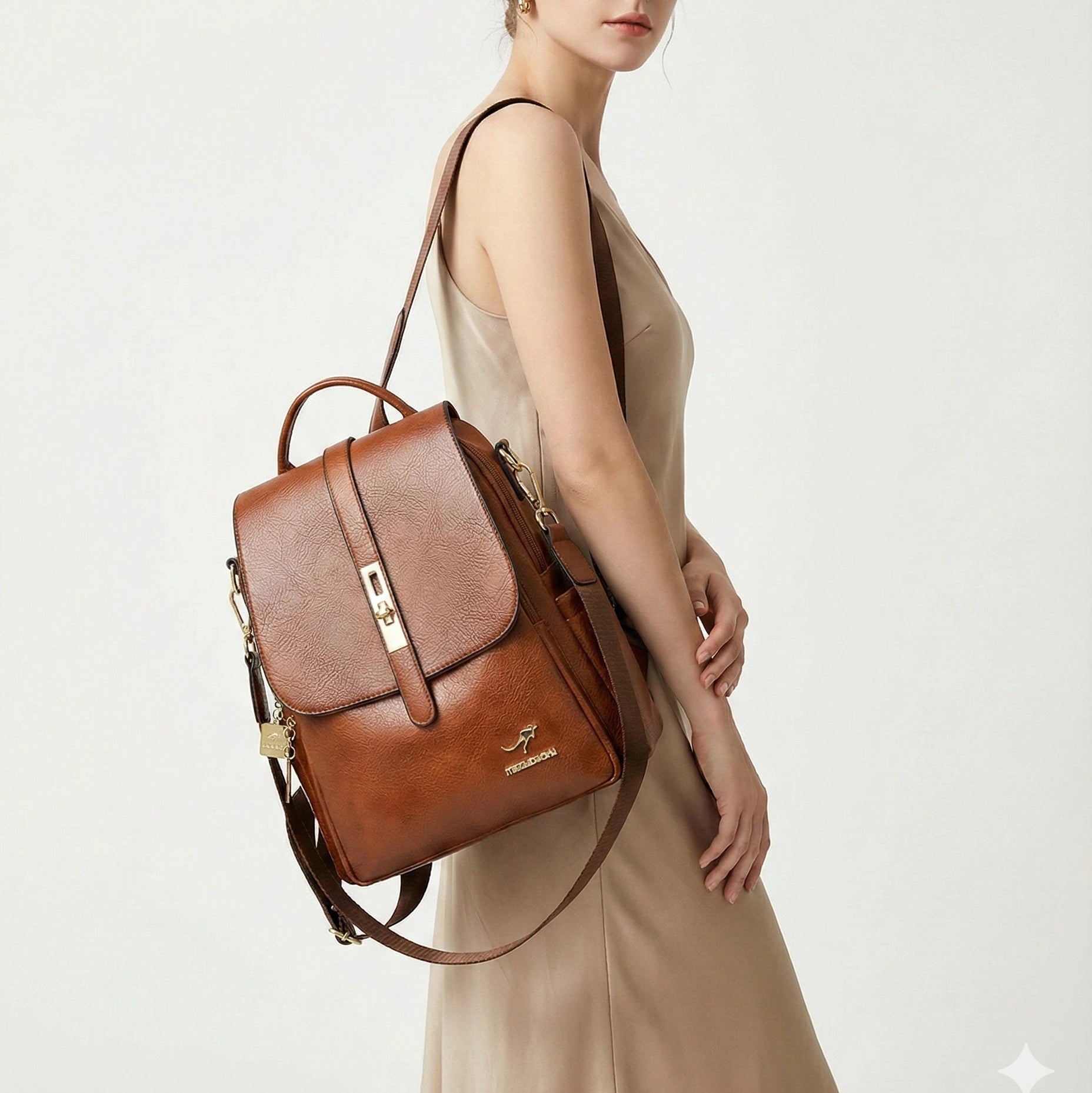 Mochila Feminina de Couro Legítimo - Serene