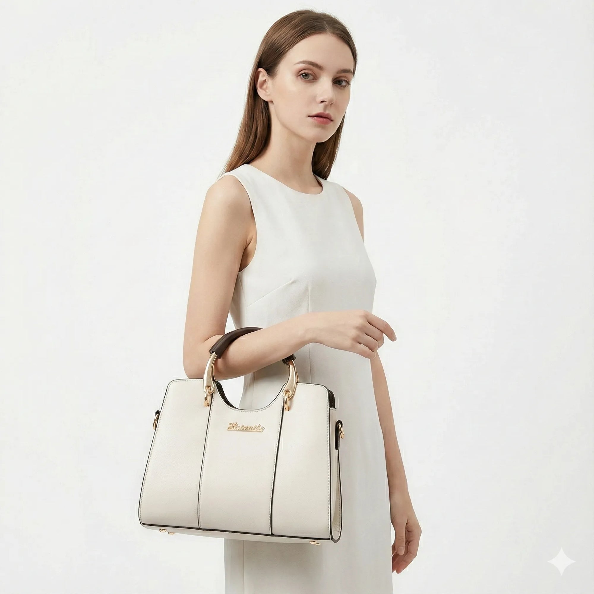 Bolsa Feminina em Couro Legítimo Transversal Luxuosa - Atena