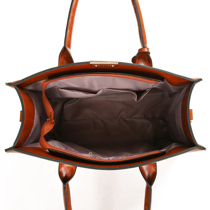 Conjunto em Couro Bolsa + 2 Carteira - Zayna