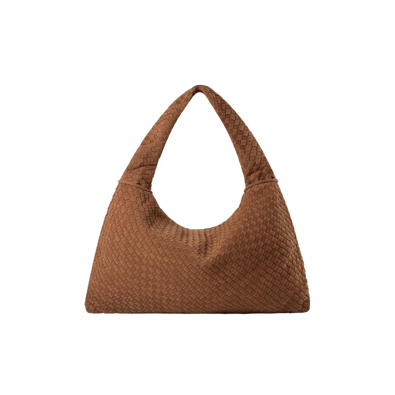 Bolsa Grande Trançada Camurça Tory
