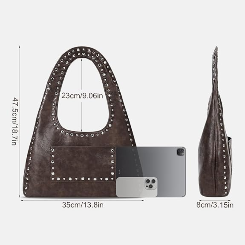 Bolsa de Ombro Vintage Boho Tachas