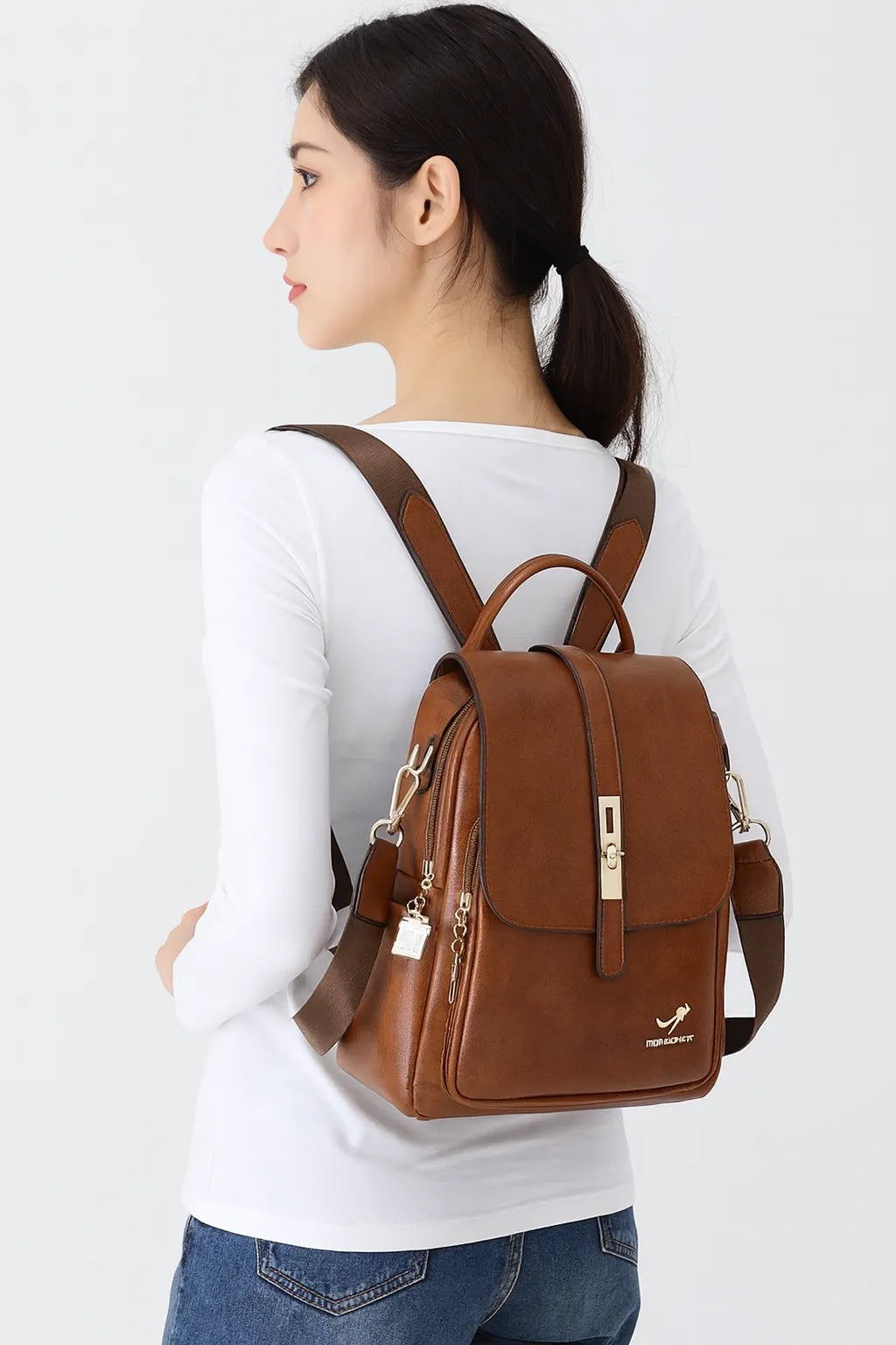 Mochila Feminina de Couro Legítimo - Serene