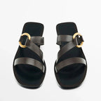 Sandália Rasteira Argola de Metal