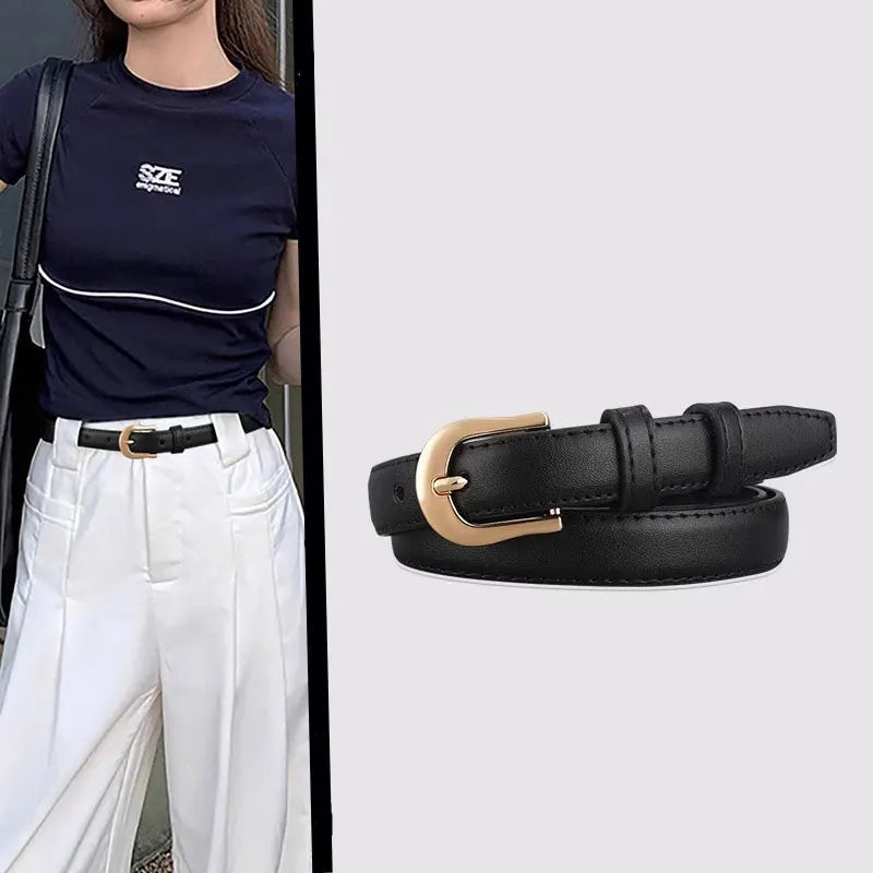 Cinto Feminino em Couro Legítimo - Noir