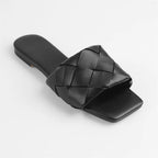 Sandalia Rasteira Couro Legítimo Trançada Mule Sophie