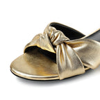 Sandália Couro Legítimo Rasteira Nó