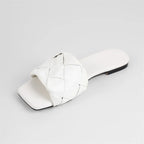 Sandalia Rasteira Couro Legítimo Trançada Mule Sophie