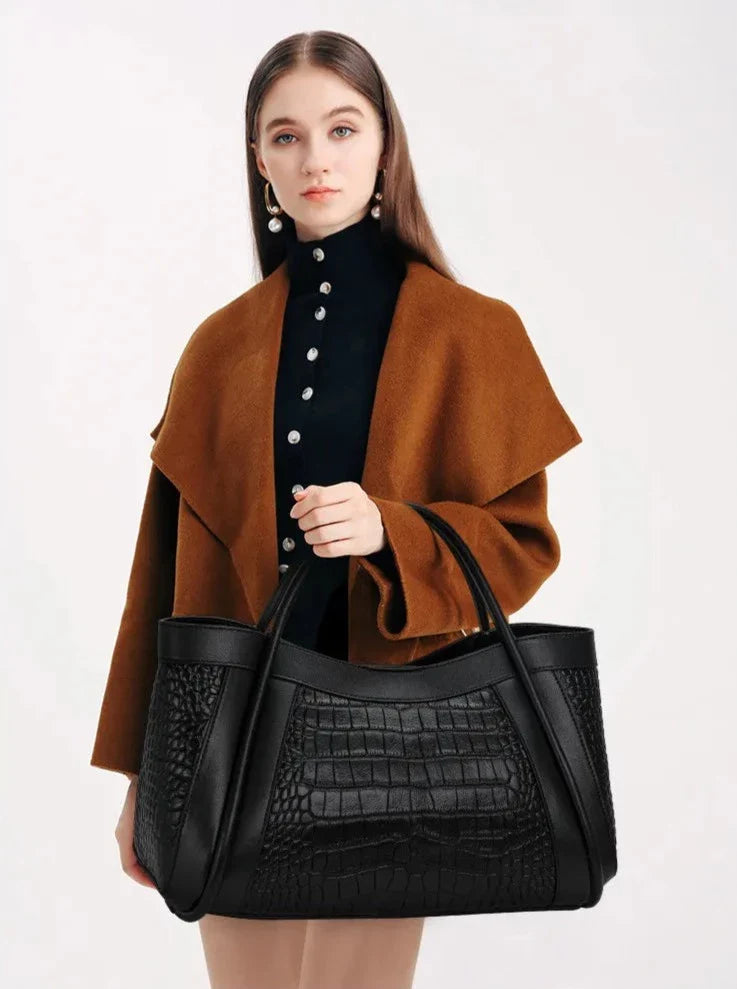 Bolsa Média Couro Legítimo Chloe Croco