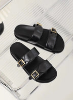 Sandália Rasteria Fivela Dourada Clarisse