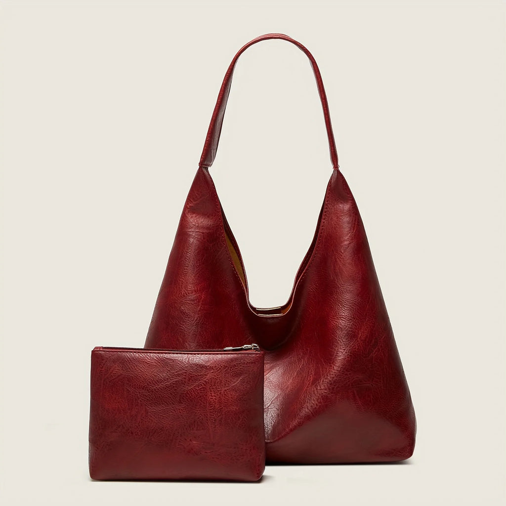 Bolsa em Couro Legítimo Tipo Carteiro + Carteira em Couro - Manz