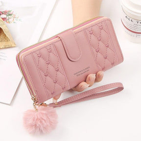 Carteira Feminina em Couro Bordado Puffer Lilie - LuxoCouer