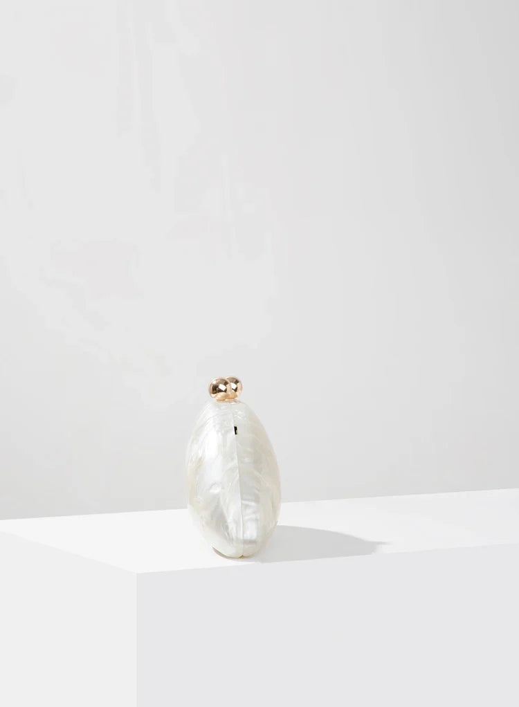 Bolsa Clutch Acrílico Concha Perolada Livia