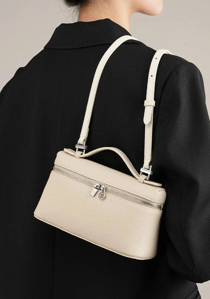 Bolsa Pequena Couro Legítimo Tote Rosa