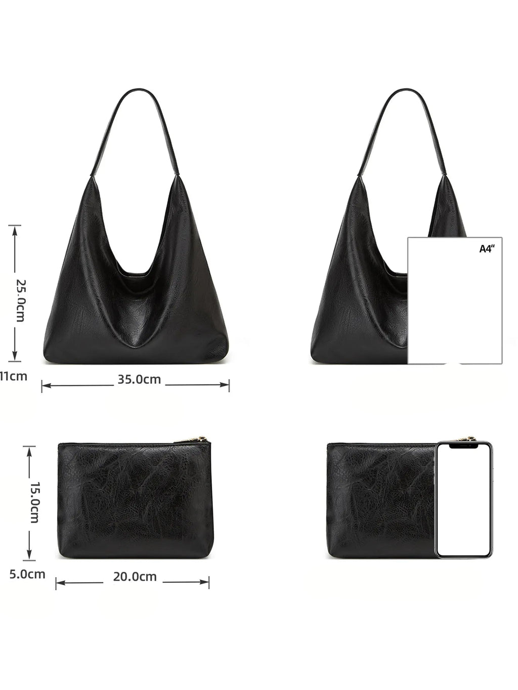 Bolsa em Couro Legítimo Tipo Carteiro + Carteira em Couro - Manz