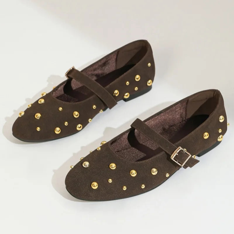Sapatilha Suede Tachas Metal