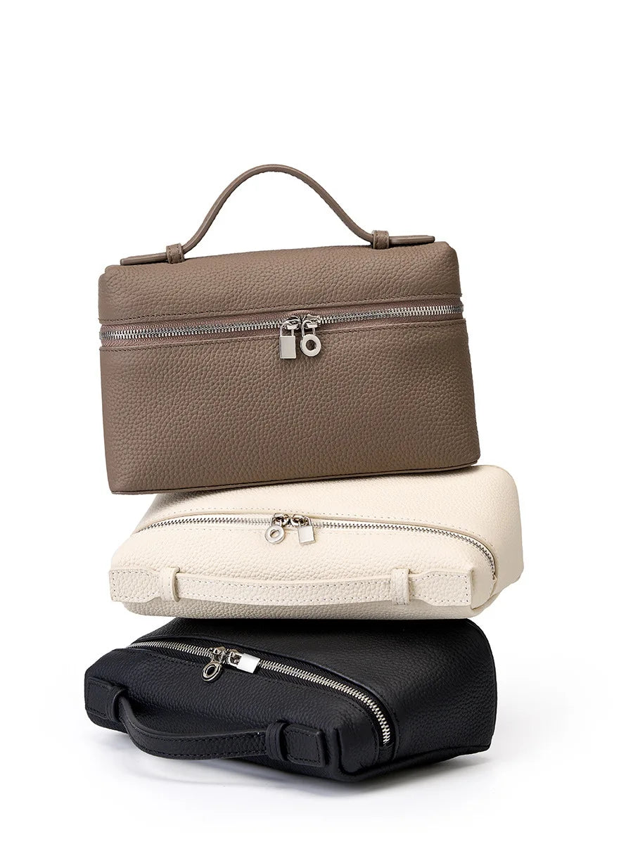 Bolsa Pequena Couro Legítimo Tote Rosa