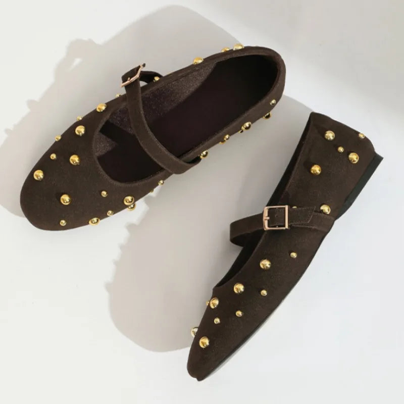 Sapatilha Suede Tachas Metal